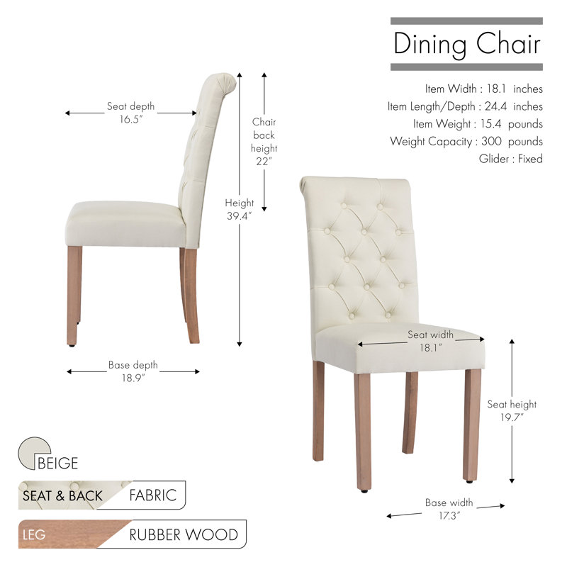 Chaises de salle à manger Lyana, Beige