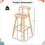 Ensemble de tabourets de bar en bois d'hévéa naturel pour un usage intérieur, confortable et stable, ensemble de 2