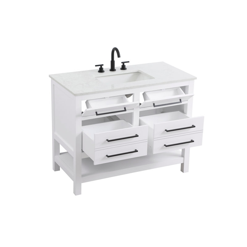 42  inch Single Bathroom Vanity_Modern_VF60542, White