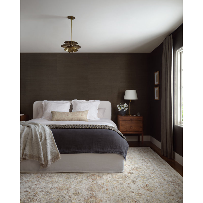 Beige and Spice Synthetic Rectangular Area Rug 7'-10" x 10'