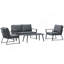 Ensemble de meubles de patio 4 pièces, ensemble de conversation en aluminium, ensemble de canapé de jardin extérieur