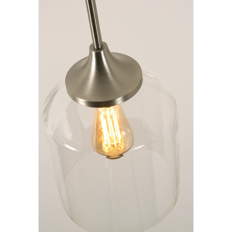 Luminaire suspendu 8 po William - laiton satiné, Nickel satiné, H 73,2 po x l 7,87 po x P 7,87 po