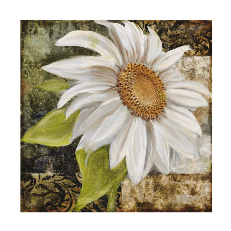 Art sur toile «Bolla Sasha White Sunflower II »_ALI73249, H 35 po x l 35 po
