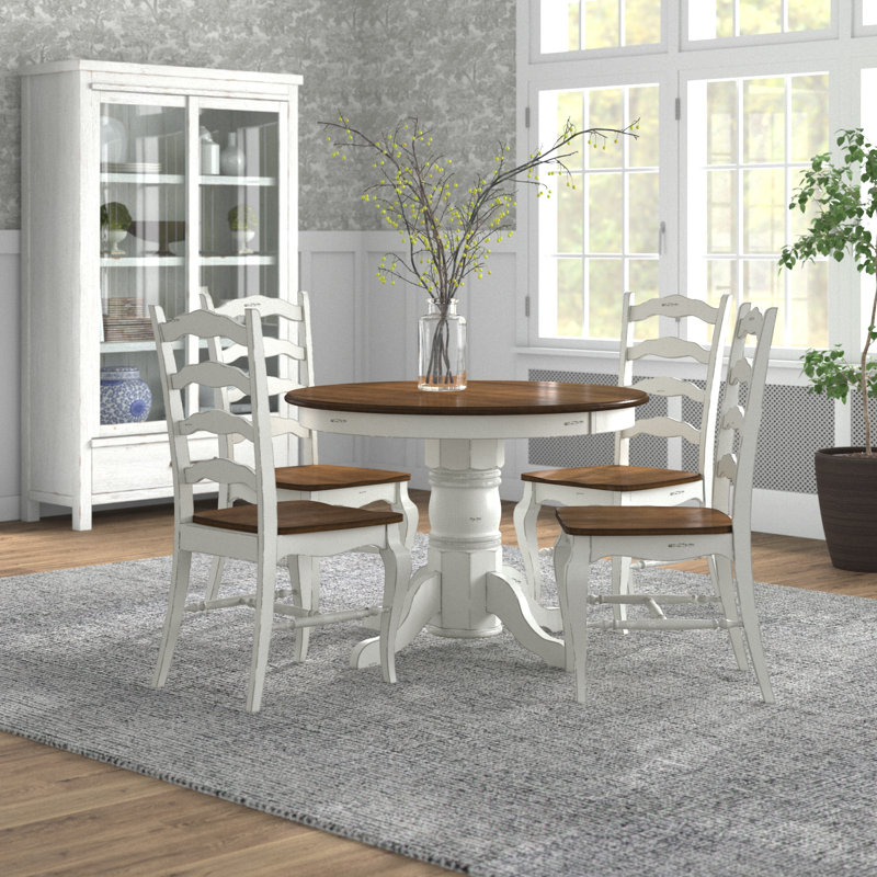 Wisser Oak and Rubbed Off-White 5-Piece Dining Set