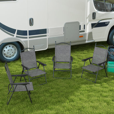 Zero Gravity Chairs & Table , Breathable Mesh, Gray, Portable For Outdoors, 2 Patio Of 4, , Mesh Outdoor Living