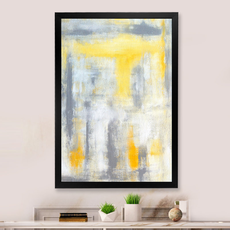 Art moderne gris et bleu II 2PT47715, H 36 po x l 24 po x P 1 po, Cadre noir