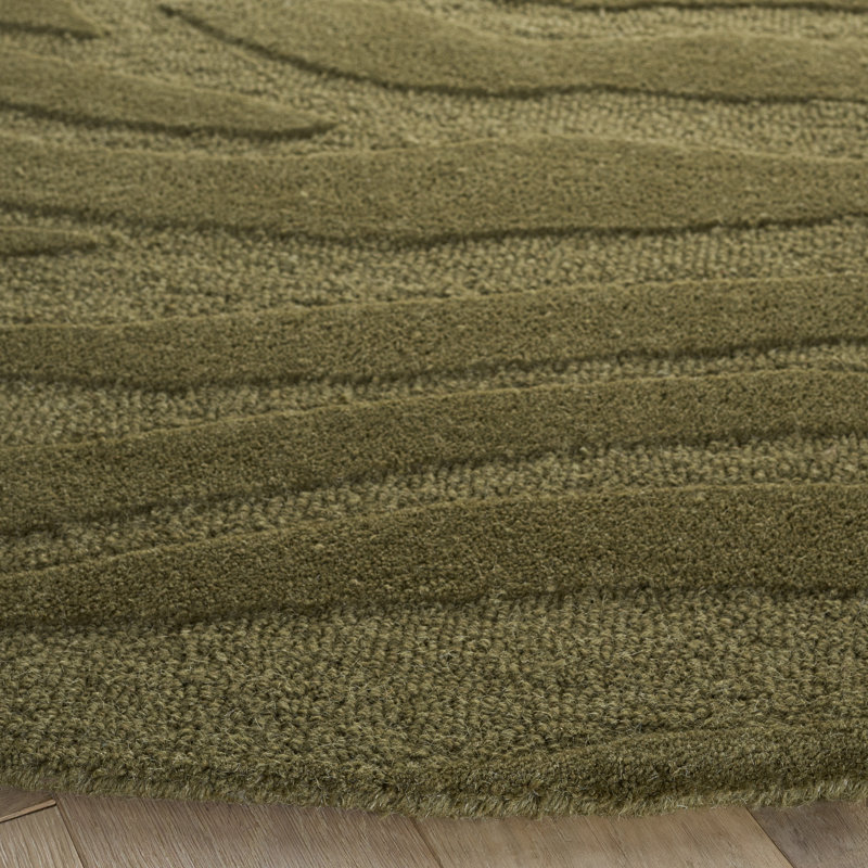 Ebony Hand Tufted Wool,Viscose Abstract Indoor Rug, Round 6'