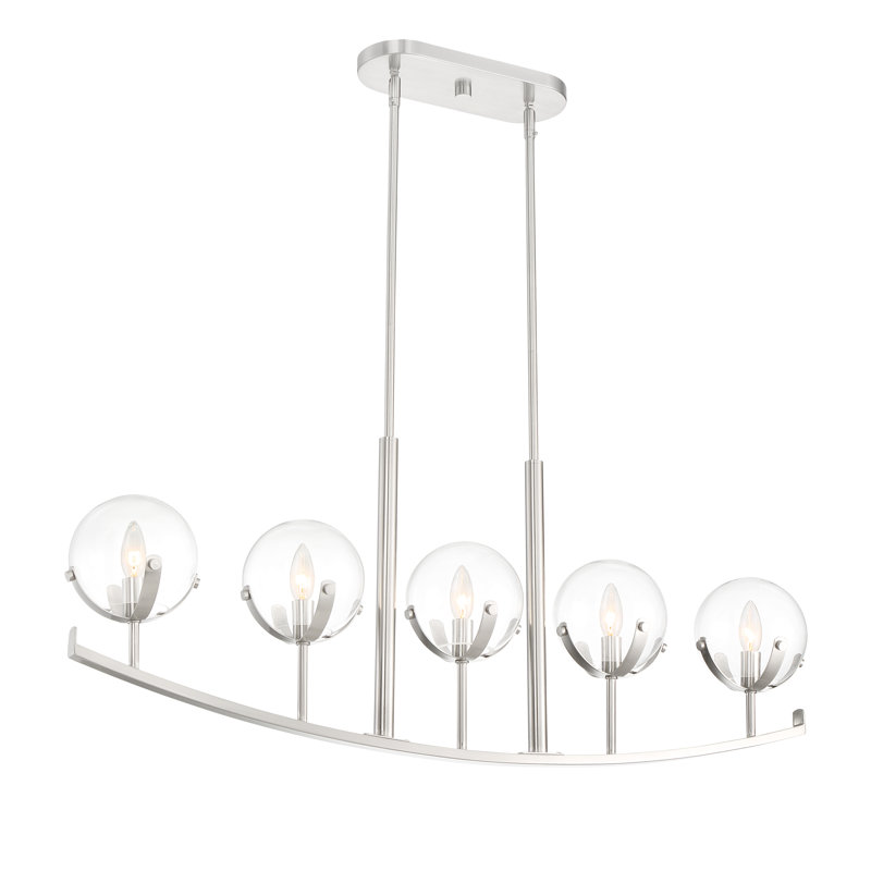 Luminaire suspendu linéaire pour îlot de cuisine 5 lumières Oakledge