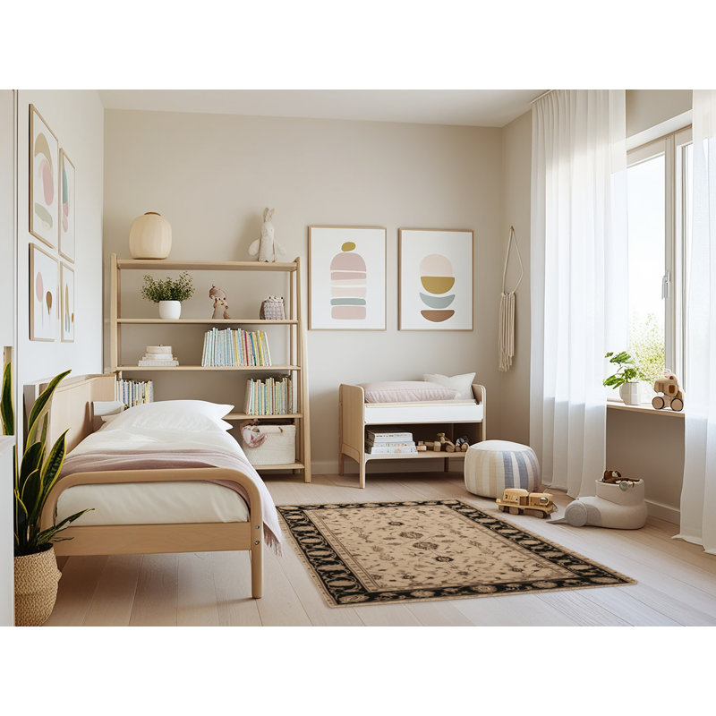 Tapis brun français lavable à la machine, Rectangulaire 3 pi x 5 pi