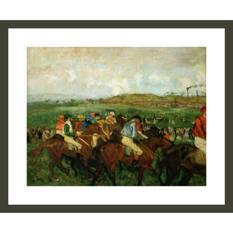 Course de messieurs. «Avant le départ» par Edgar Degas, impression giclée sur cadre, H 23,5 po x l 28,44 po