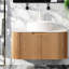 Meuble-lavabo flottant moderne avec lavabo, bois naturel et céramique Modern