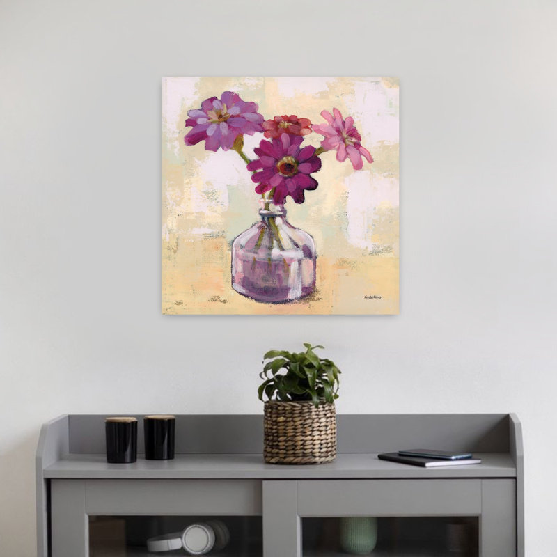«Last Summer Bouquet», art mural contemporain, H 18 po x l 18 po