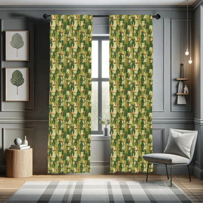 Camo Semi-Sheer Rod Pocket Sliding Panel
