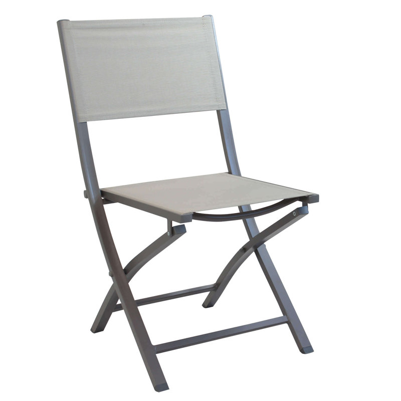 Morpeth Fabric Patio Folding Chair Folding Chair, Taupe