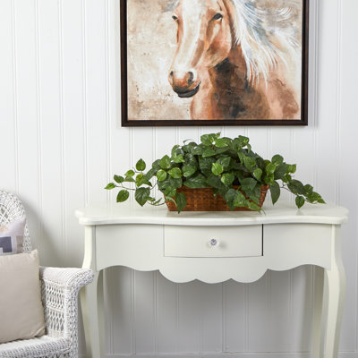 15'' Faux Ivy Plant in Wood Basket