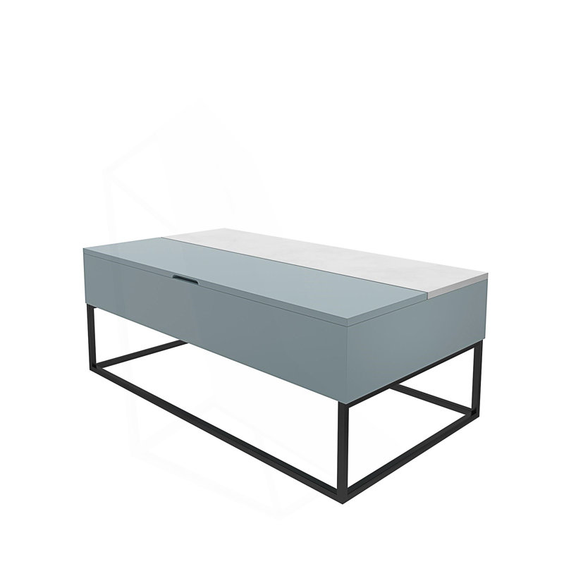 Table basse à plateau relevable avec rangement | Design moderne en bois | Idée de cadeau, Bleu