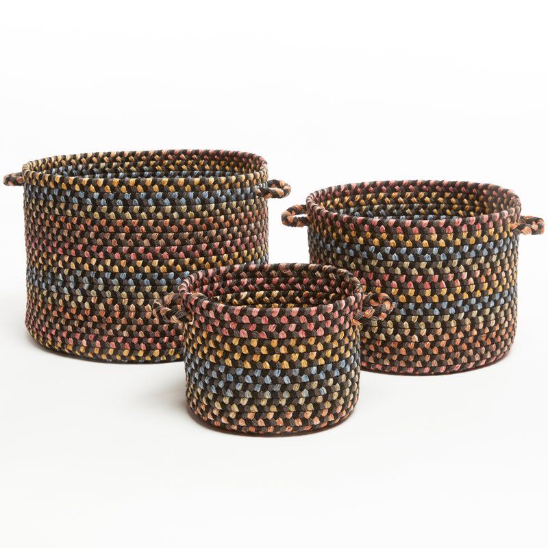 Panier en tissu Bar Harbor, H 8 po x l 10 po x P 10 po, 23 pintes, Noir / gris