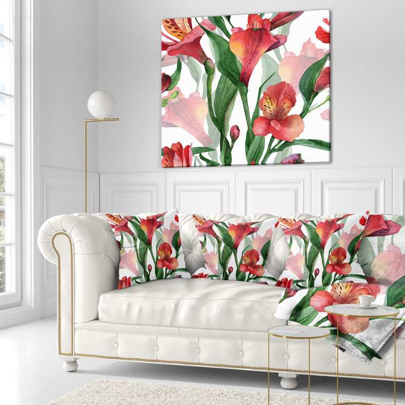 Coussin lombaire art à motif floral