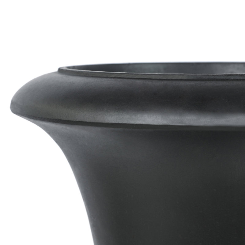 22.75" H Handmade Magnesium Oxide Tall Urn Planter Pot, Black