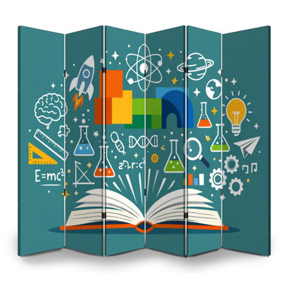 Cloison pliante à 6 panneaux pour la salle de classe Royal Science Innovation Bright Illustration