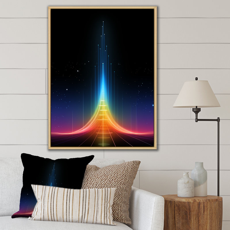 Décoration murale Singularity Consciousness Ascension - formes abstraites, Cadre naturel flottant, H 32 po x l 16 po x P 1 po