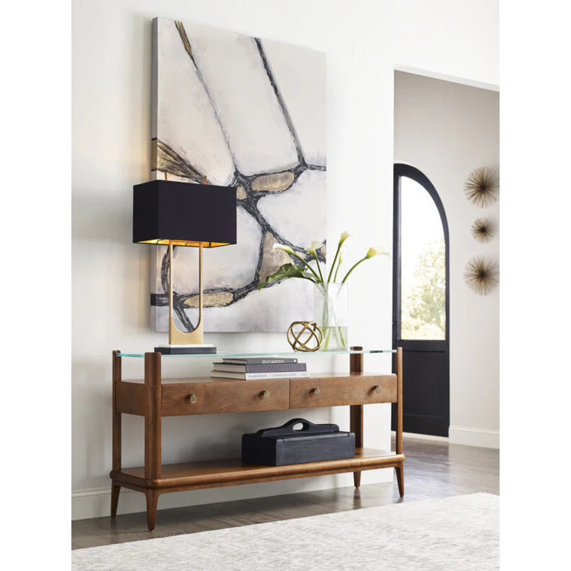 Martine Glass-Top Console Table