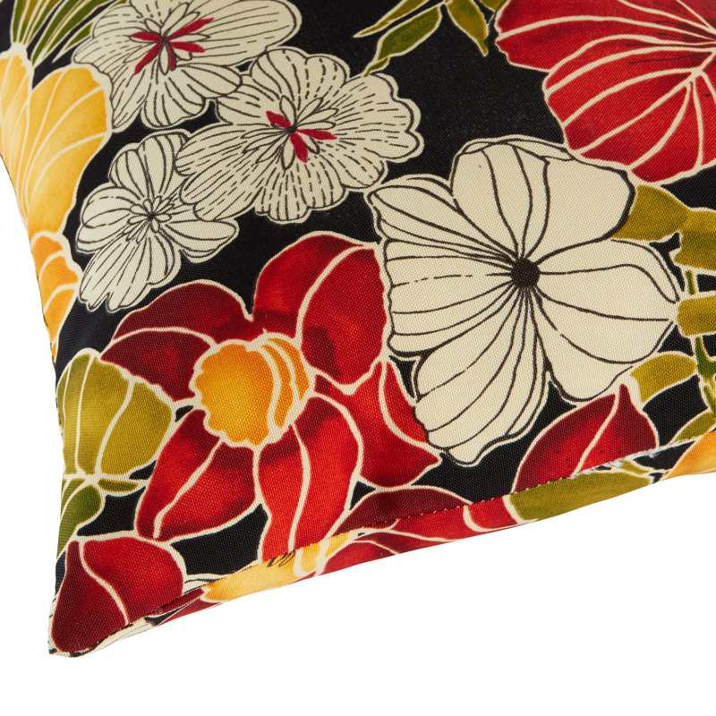 Coussin lombaire à rayures intérieur/extérieur Henrich, Noir Aloha, Set of 2