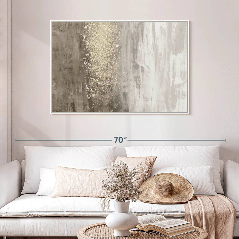 Glitter Rain II, 13 po x 9 po, Cadre flottant blanc