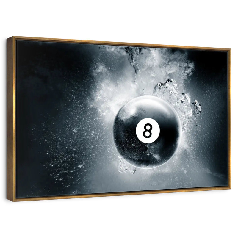 Goutte d'eau à huit boules, Cadre flottant doré, 37 po x 25 po