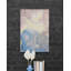 Décoration murale en verre trempé de style marbré, impression d'art moderne abstrait bleu et rose sur verre-1446434385