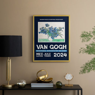 Van Gogh, exposition d'affiches I, impression encadrée - bois massif