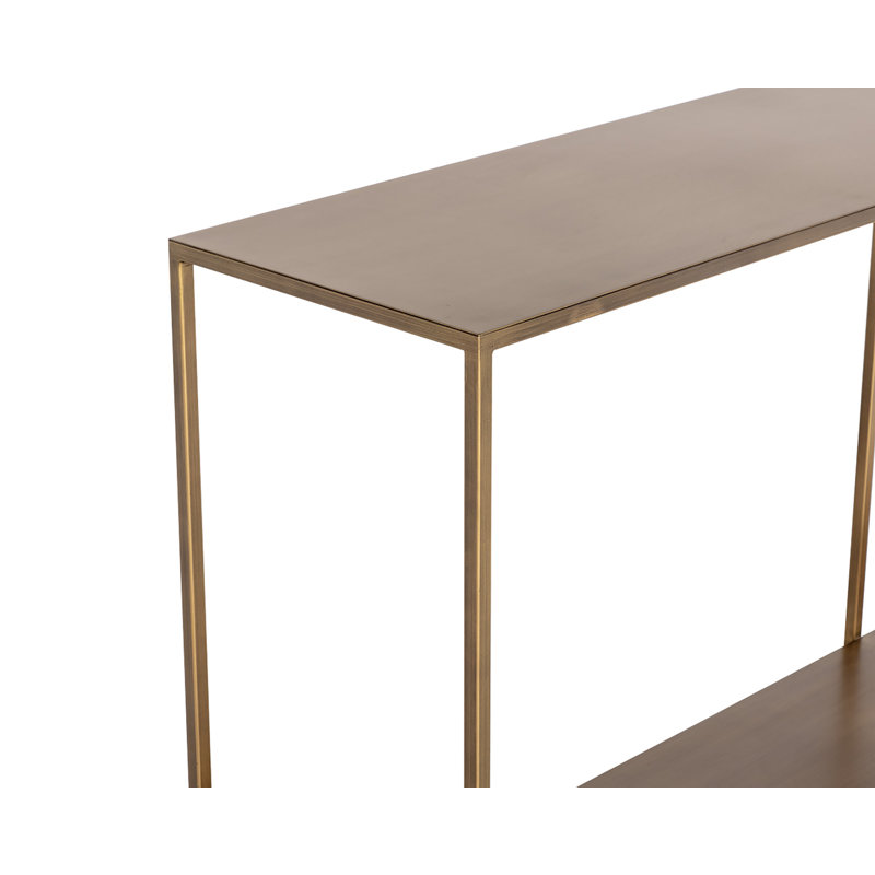 80'' W Console Table, Antique Brass