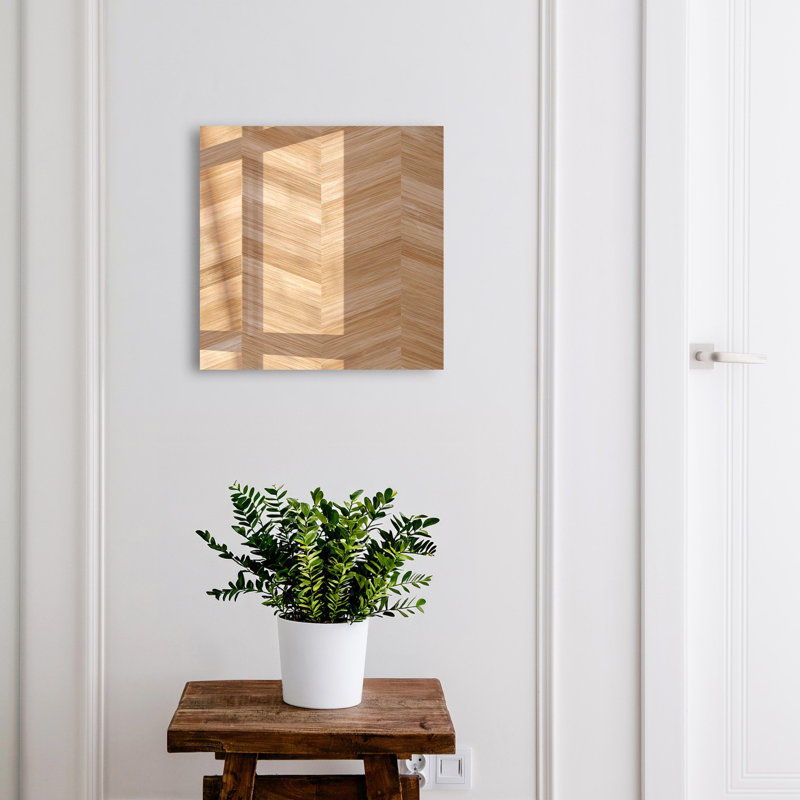 Key storage box, Opens to the right, 30x30x5, Black, Chevron pattern in warm browns and beiges, 