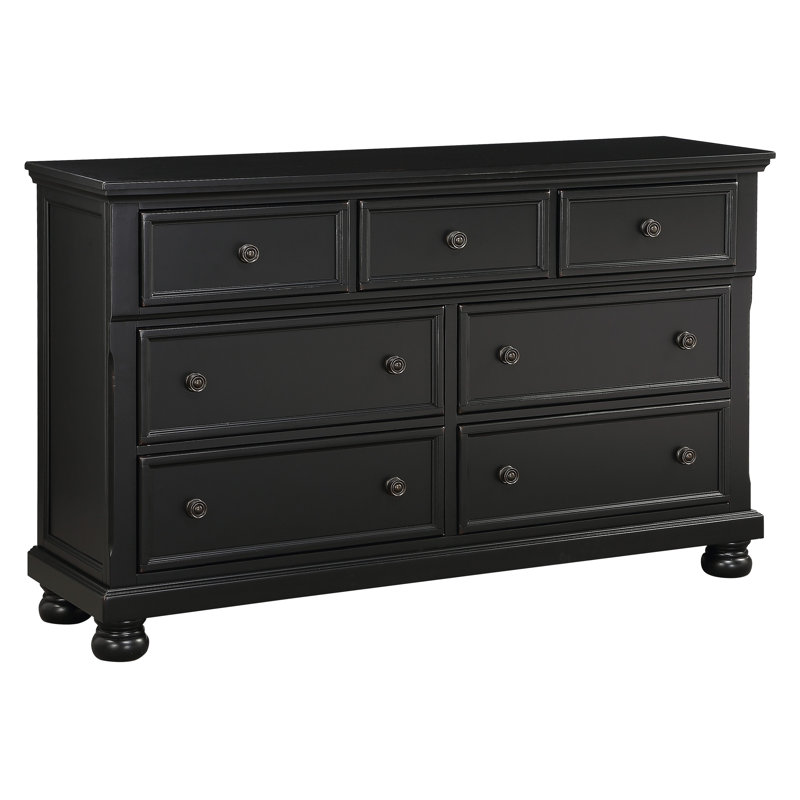 Commode 7 tiroirs Brock, Noir, noir, noir, noir