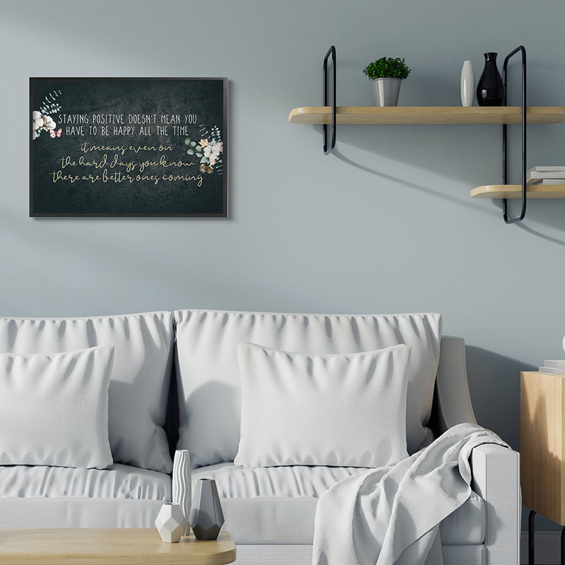 Motivation «Dist certain Stay Stay» par Kim Allen - impression d'art graphique, H 24 po x l 30 po x 1,5 po