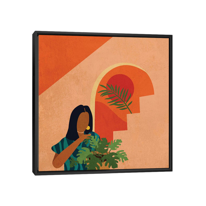 Stay Home No. 8 - impression d'art graphique, Toile avec cadre noir, Aucun mat, H 26 po x l 26 po x P 1,5 po