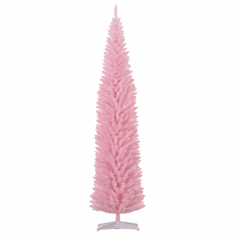 Arbre de Noël artificiel 8 pi, arbre de Noël mince avec 618 pointes de branches réalistes et support en plastique, 7.88'
