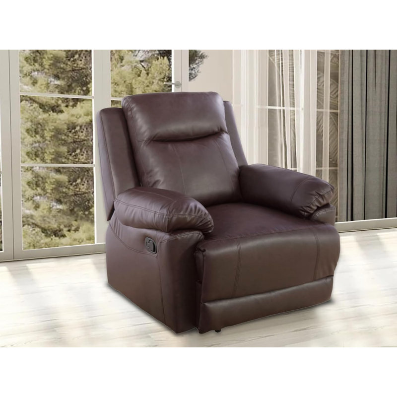 Faux Leather Recliner, Brown