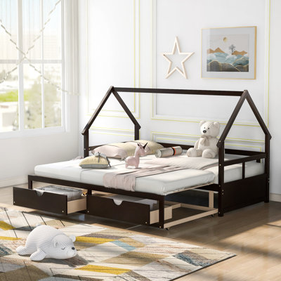Kids Twin Daybed with Trundle with Drawers