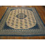 Antique Room Size White and Blue Color Mongolian Medallion Rug