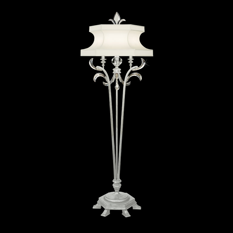 Beveled Arcs 72'' Traditional Floor Lamp, Silver, No