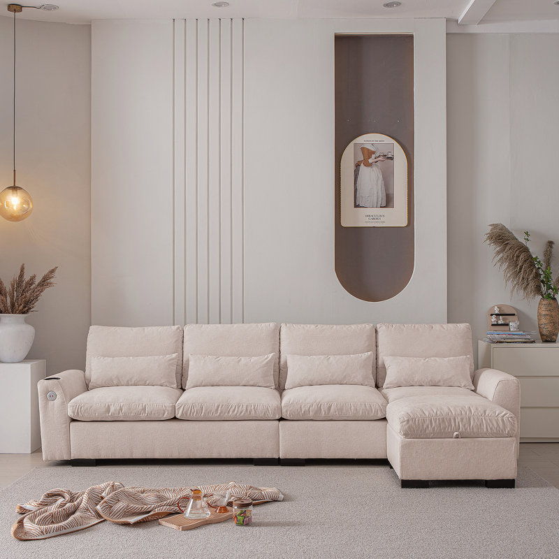 Repose-pieds de canapé modulaire en L 114,5 po