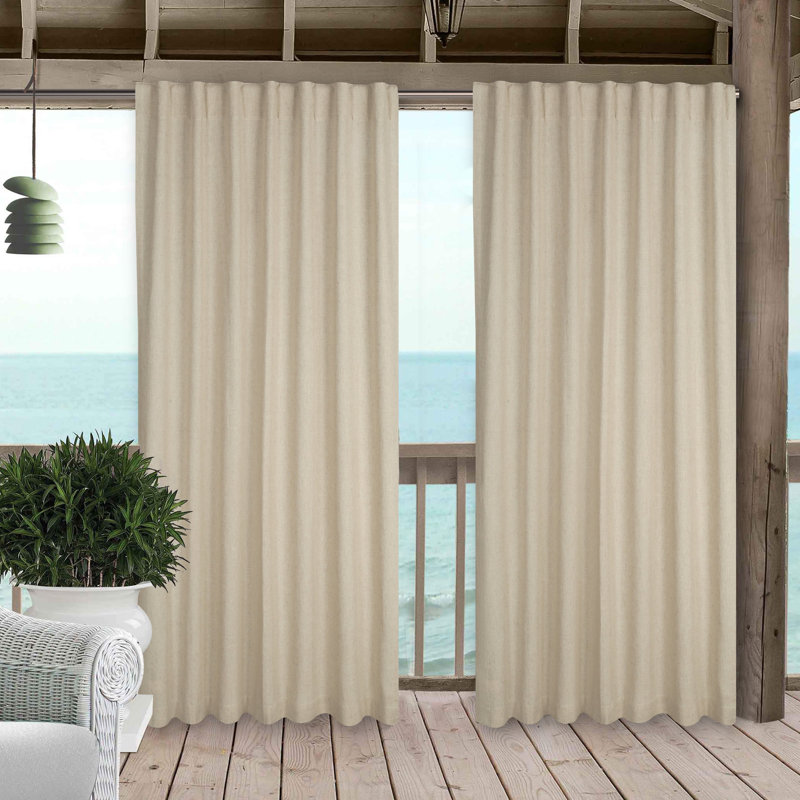 Rideaux en lin et coton, Taupe, L 50 po x L 84 po