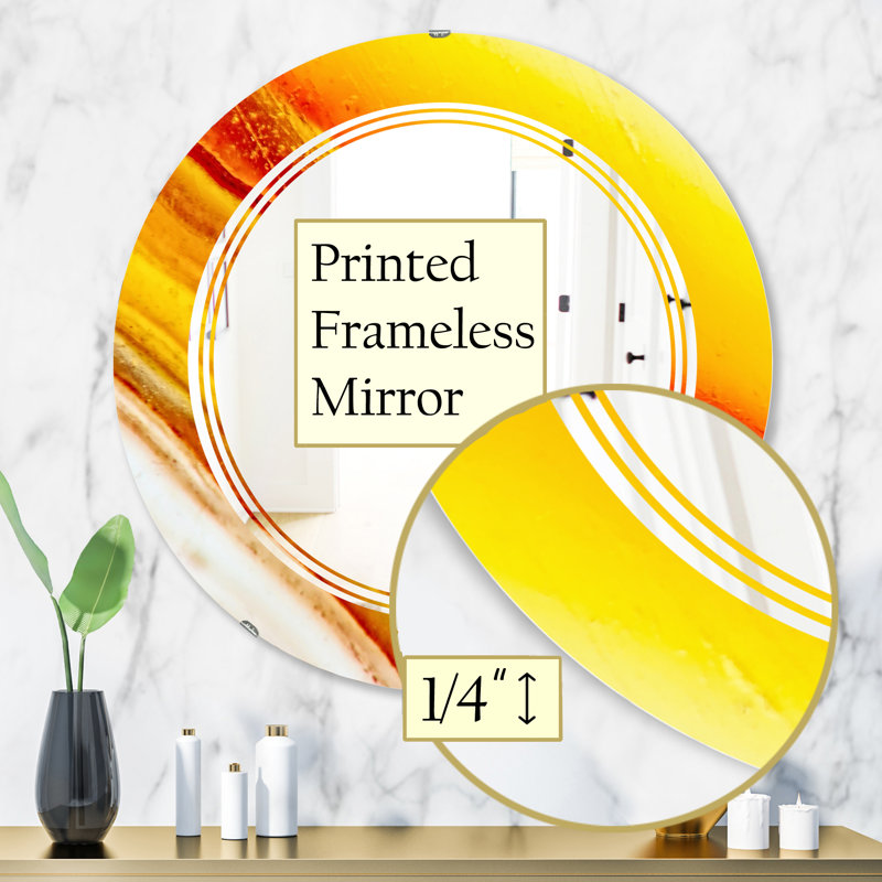 Miroir mural sans cadre à macros triple c kazakhstan agate, H 31,5 po x l po