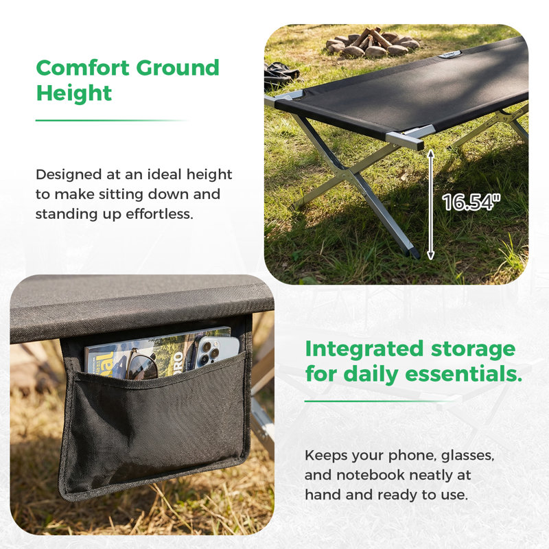 Camping Bed - Camping Folding Bed,Black