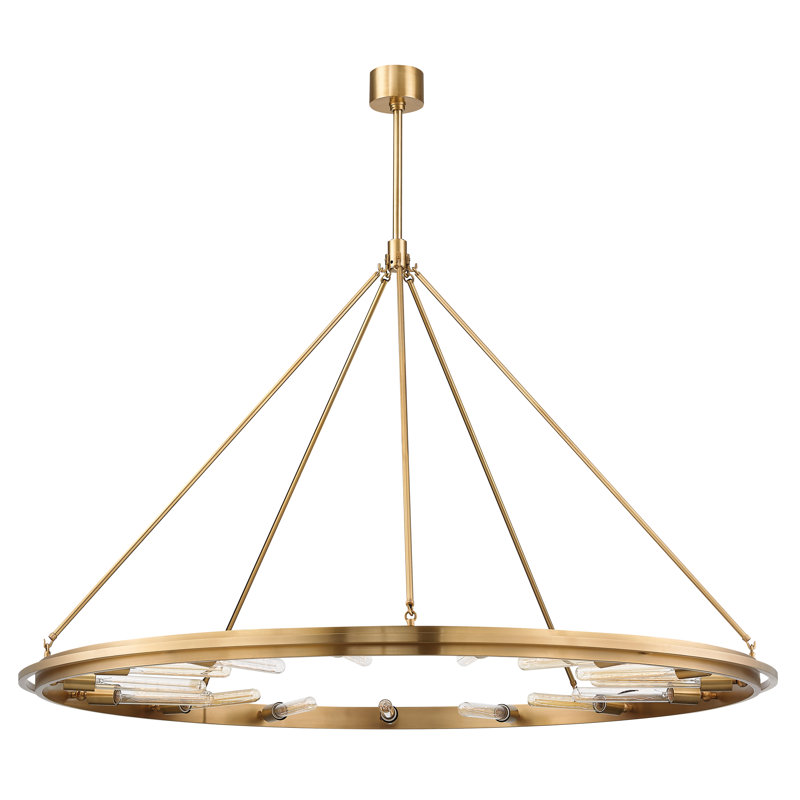 Lustre 15 lumières 58,25 po Chambers, Laiton vieilli
