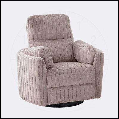 Contemporary Taupe Finish Power Glider Recliner with Swivel, Curved Arms, and Adjustable Comfort for Living Room