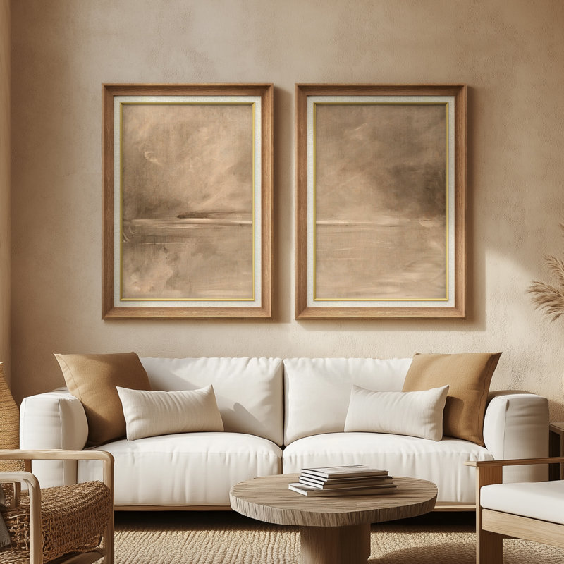 Ensemble de 2 œuvres d'art abstraites encadrées de qualité supérieure sur toile de qualité supérieure avec cadre de 26 po x 36 po