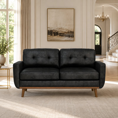 Modern Minimalist 65 Inch Two Seater Sofa With Solid Wood Legs