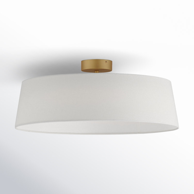 Melva Linen LED Semi Flush Mount, 10" H x 21.25" W x 21.25" D, Natural Aged Brass